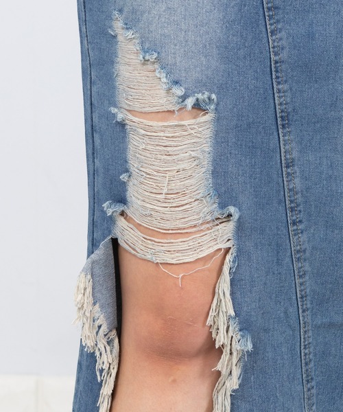 pumpkin port（パンプキンポート）の「ダメージスリット デニムスカート（デニムスカート・レディース・ブルー・MEDIUM/LARGE/SMALL）」の18枚目の写真