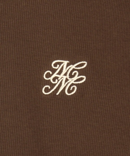 179/WG（イチナナキュウダブルジー）の「クロップド リブTシャツ／ワンポイント刺繍（Tシャツ/カットソー・レディース・オフホワイト/チャコールグレー/ブラウン・FREE）」の11枚目の写真