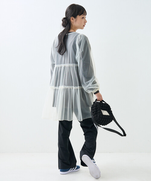 セール】チュールパフカシュクールミニワンピース/チュールパフ