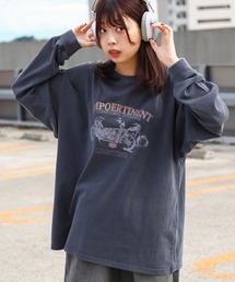 【ZIP FIVE】 ピグメント USA レトロ グラフィック ビッグシルエット 長袖 Tシャツ / ロンT