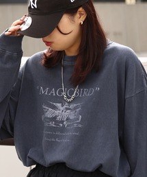 【ZIP FIVE】 ピグメント USA レトロ グラフィック ビッグシルエット 長袖 Tシャツ / ロンT