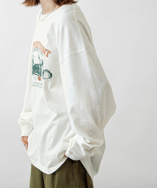 ZIP FIVE(ジップファイブ)の「【ZIP FIVE】 ピグメント USA レトロ グラフィック ビッグシルエット 長袖 Tシャツ / ロンT(Tシャツ/カットソー・メンズ・ブラック系/ホワイト/ホワイト系/ブラック/ネイビー/ネイビー系・MEDIUM/LARGE)」の12枚目の写真