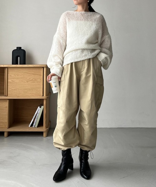 CAPRICIEUX LE'MAGE(カプリシューレマージュ)の「裾ドロストカーゴパンツ(カーゴパンツ・レディース・ベージュ/ホワイト・36/38)」の10枚目の写真