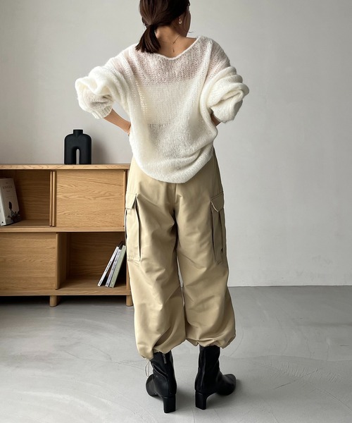 CAPRICIEUX LE'MAGE(カプリシューレマージュ)の「裾ドロストカーゴパンツ(カーゴパンツ・レディース・ベージュ/ホワイト・36/38)」の11枚目の写真