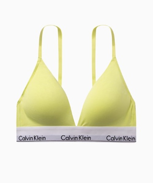 Calvin Klein（カルバン・クライン）の「Calvin Klein/カルバンクライン LGHT LINED TRIANGLE トライアングル ブラ 2026年春夏（スポーツブラ・レディース・ライム/ブラック/グレー/ホワイト・L/M/S/XS）」の4枚目の写真