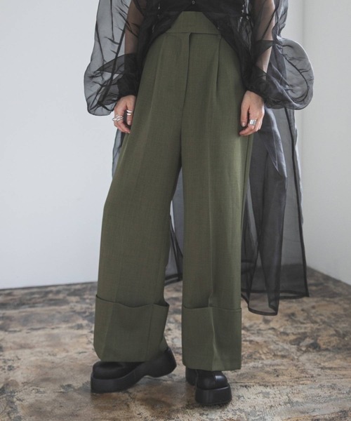 bohmal（ボマール）の「ロールアップスラックスパンツ（スラックス・レディース・カーキ/チャコールグレー/モカ・MEDIUM）」の3枚目の写真