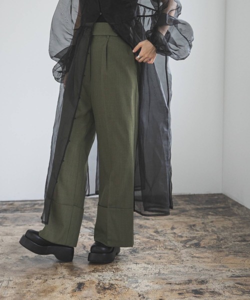 bohmal（ボマール）の「ロールアップスラックスパンツ（スラックス・レディース・カーキ/チャコールグレー/モカ・MEDIUM）」の14枚目の写真