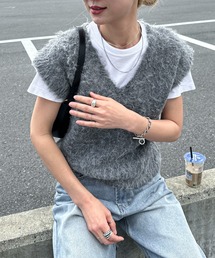 feepur | 【ハンドウォッシャブル】ウール混起毛Vネックベスト(ベスト)