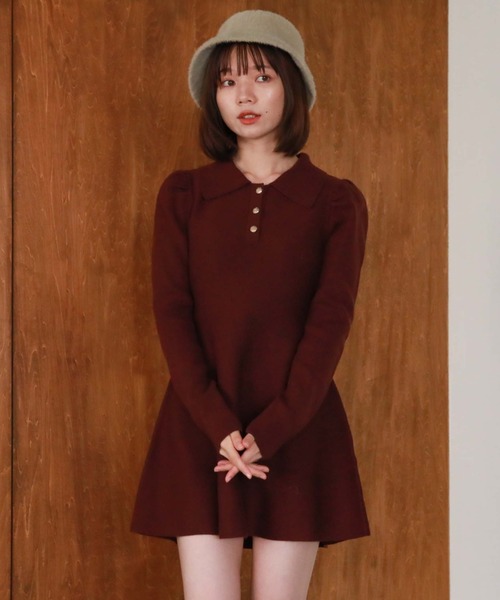 archives(アルシーヴ)の「ポロニットフレアミニワンピース(ワンピース・レディース・ブラウン/オフホワイト/ブラック・MEDIUM)」の16枚目の写真