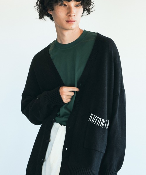aimoha(アイモハ)の「aimoha menバルーンスリーブカーディガン(カーディガン/ボレロ・メンズ・ブラック/ベージュ・M/L/XL)」の1枚目の写真