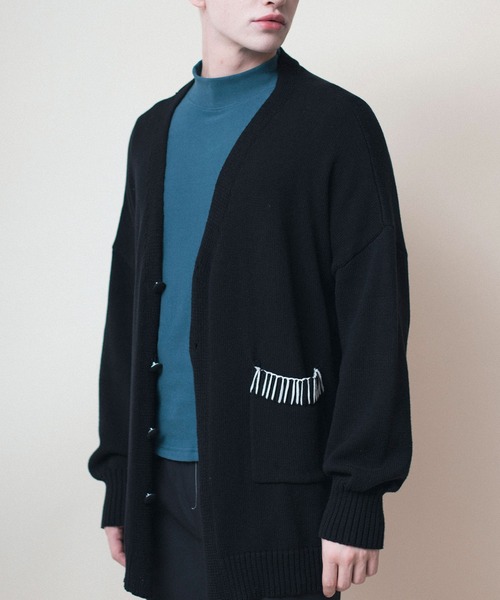 aimoha(アイモハ)の「aimoha menバルーンスリーブカーディガン(カーディガン/ボレロ・メンズ・ブラック/ベージュ・M/L/XL)」の8枚目の写真