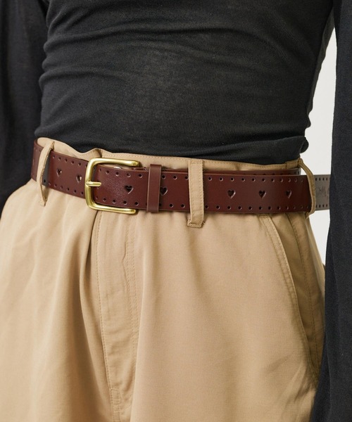 MILKFED.(ミルクフェド)の「HEART BELT(ベルト・レディース・ブラック/ブラウン/オフホワイト・ONE SIZE)」の1枚目の写真