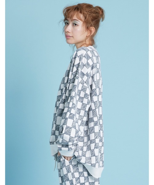 Little sunny bite(リトルサニーバイト)の「【Little sunny bite】Checker sweat top(スウェット・レディース・グリーン/ピンク/ホワイト・MEDIUM/SMALL)」の21枚目の写真