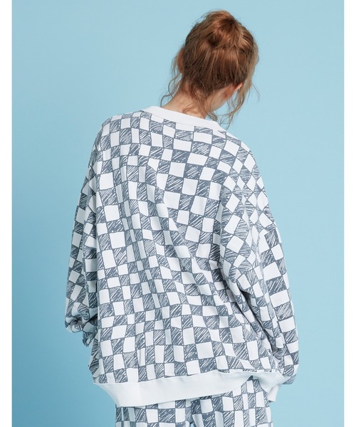 Little sunny bite(リトルサニーバイト)の「【Little sunny bite】Checker sweat top(スウェット・レディース・グリーン/ピンク/ホワイト・MEDIUM/SMALL)」の22枚目の写真