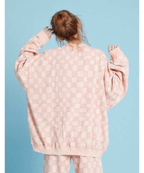 Little sunny bite(リトルサニーバイト)の「【Little sunny bite】Checker sweat top(スウェット・レディース・グリーン/ピンク/ホワイト・MEDIUM/SMALL)」の14枚目の写真