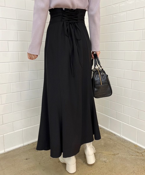 one after another NICE CLAUP(ワンアフターアナザーナイスクラップ)の「サイドボタンマーメイドスカート(スカート・レディース・ブラック/アイボリー/チェック/ミント・SMALL/MEDIUM)」の16枚目の写真