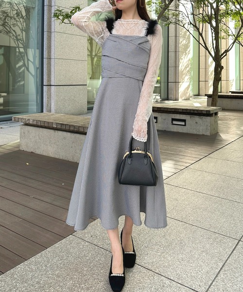 apres jour(アプレジュール)の「2WAYショルダーキャミワンピース【ZOZOTOWN限定アイテム】(ワンピース・レディース・ブラウン系その他/ブラック/ブラック系その他・フリー/X-LARGE)」の3枚目の写真