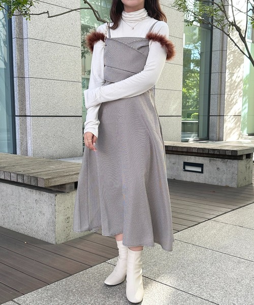 apres jour(アプレジュール)の「2WAYショルダーキャミワンピース【ZOZOTOWN限定アイテム】(ワンピース・レディース・ブラウン系その他/ブラック/ブラック系その他・フリー/X-LARGE)」の18枚目の写真