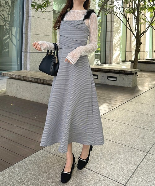 apres jour(アプレジュール)の「2WAYショルダーキャミワンピース【ZOZOTOWN限定アイテム】(ワンピース・レディース・ブラウン系その他/ブラック/ブラック系その他・フリー/X-LARGE)」の4枚目の写真