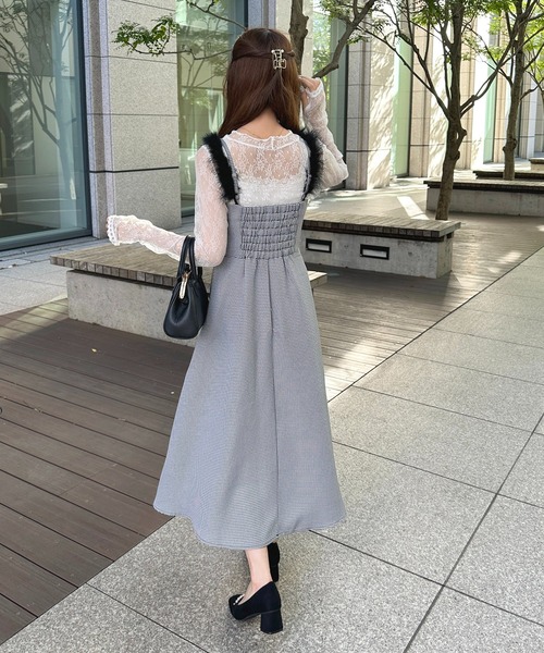apres jour(アプレジュール)の「2WAYショルダーキャミワンピース【ZOZOTOWN限定アイテム】(ワンピース・レディース・ブラウン系その他/ブラック/ブラック系その他・フリー/X-LARGE)」の6枚目の写真