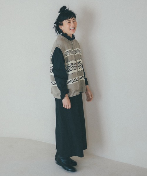 studio CLIP（スタディオクリップ）の「《days》ピケナロースカート（スカート・レディース・スモーク/オフホワイト/ブラック・MEDIUM/LARGE）」の9枚目の写真