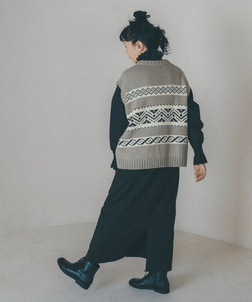 studio CLIP（スタディオクリップ）の「《days》ピケナロースカート（スカート・レディース・スモーク/オフホワイト/ブラック・MEDIUM/LARGE）」の10枚目の写真