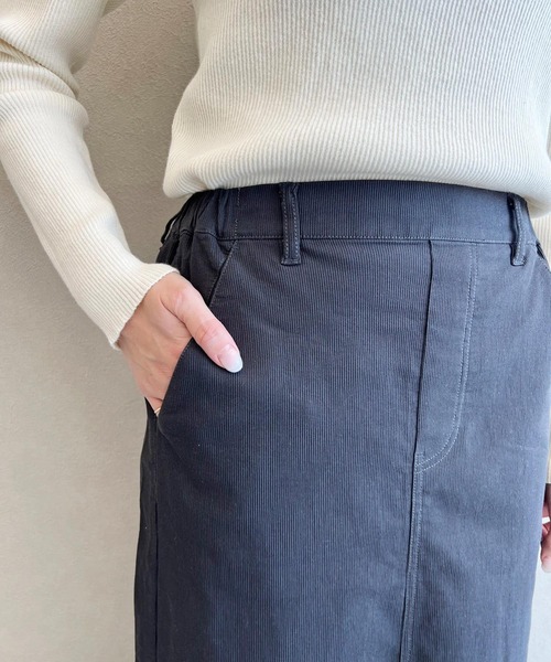 studio CLIP（スタディオクリップ）の「《days》ピケナロースカート（スカート・レディース・スモーク/オフホワイト/ブラック・MEDIUM/LARGE）」の18枚目の写真