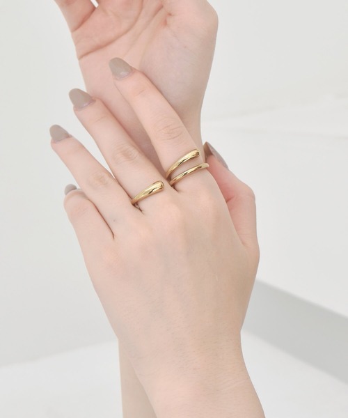 LHME(エルエイチエムイー)の「【WEB限定】”Aqua”フィンガーリング/サージカルステンレス(金属アレルギー対応)【LHME / エルエイチエムイー】(リング・レディース・シルバー/ゴールド・ONE SIZE)」の20枚目の写真