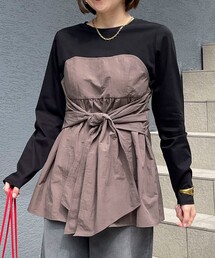 リボンビスチェコンビロングTシャツ