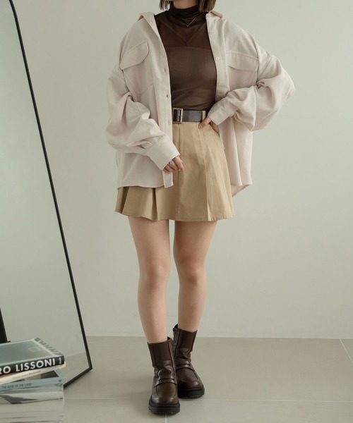 Ambre Neige(アンブルネージュ)の「コーデュロイシャツ/WEB/EC限定商品(シャツ/ブラウス・レディース・ダークブラウン/アイボリー/ライトベージュ・FREE)」の5枚目の写真
