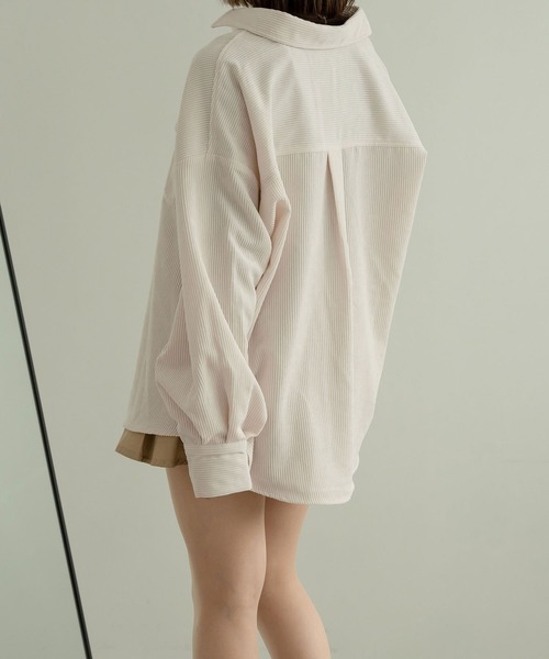 Ambre Neige(アンブルネージュ)の「コーデュロイシャツ/WEB/EC限定商品(シャツ/ブラウス・レディース・ダークブラウン/アイボリー/ライトベージュ・FREE)」の8枚目の写真