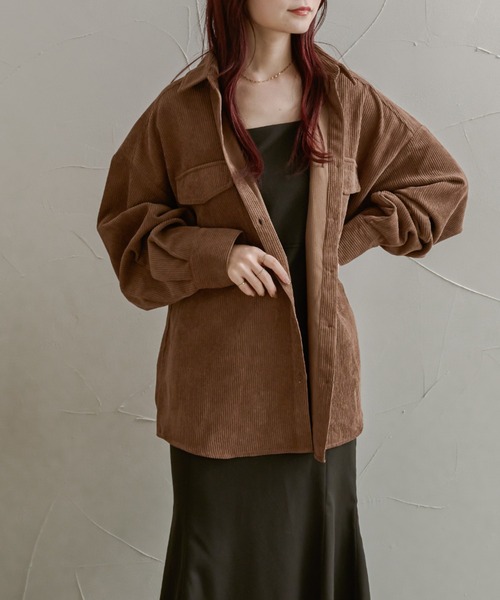Ambre Neige(アンブルネージュ)の「コーデュロイシャツ/WEB/EC限定商品(シャツ/ブラウス・レディース・ダークブラウン/アイボリー/ライトベージュ・FREE)」の17枚目の写真