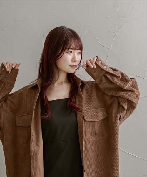 Ambre Neige(アンブルネージュ)の「コーデュロイシャツ/WEB/EC限定商品(シャツ/ブラウス・レディース・ダークブラウン/アイボリー/ライトベージュ・FREE)」の19枚目の写真