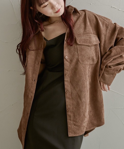 Ambre Neige(アンブルネージュ)の「コーデュロイシャツ/WEB/EC限定商品(シャツ/ブラウス・レディース・ダークブラウン/アイボリー/ライトベージュ・FREE)」の18枚目の写真