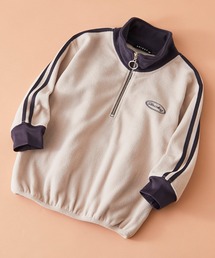 SHISKY | SHISKY / シスキー ビッグシルエット マイクロフリース サイドライン ワンポイント 刺繍 ロゴ ハーフジップ スウェット トレーナー キッズ(スウェット)