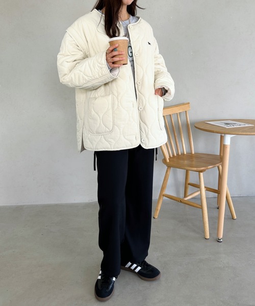 POLOCHAMPS(ポロチャンプス)の「POLOCHAMPS/ポロチャンプス 別注 2WAYオーバーサイズキルティングブルゾン(ブルゾン・レディース・ベージュ/アイボリー/カーキ/ブラック・FREE)」の17枚目の写真