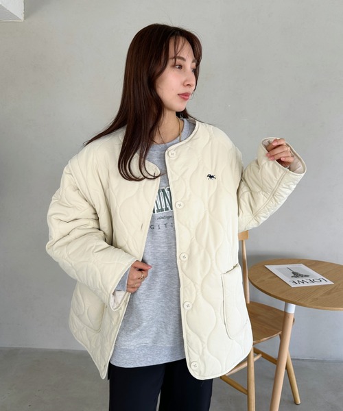 POLOCHAMPS(ポロチャンプス)の「POLOCHAMPS/ポロチャンプス 別注 2WAYオーバーサイズキルティングブルゾン(ブルゾン・レディース・ベージュ/アイボリー/カーキ/ブラック・FREE)」の15枚目の写真