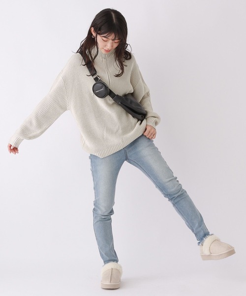 repipi armario（レピピ アルマリオ）の「ハーフZIPルーズニット（ニット/セーター・キッズ・ブラック/グレー系その他/アイボリー・LARGE/SMALL/MEDIUM）」の19枚目の写真