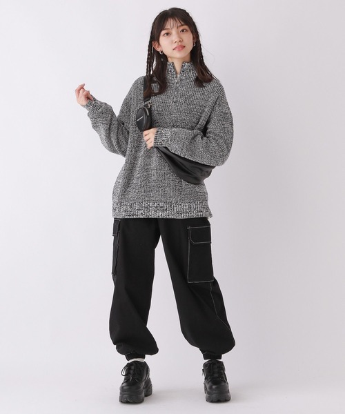 repipi armario（レピピ アルマリオ）の「ハーフZIPルーズニット（ニット/セーター・キッズ・ブラック/グレー系その他/アイボリー・LARGE/SMALL/MEDIUM）」の6枚目の写真