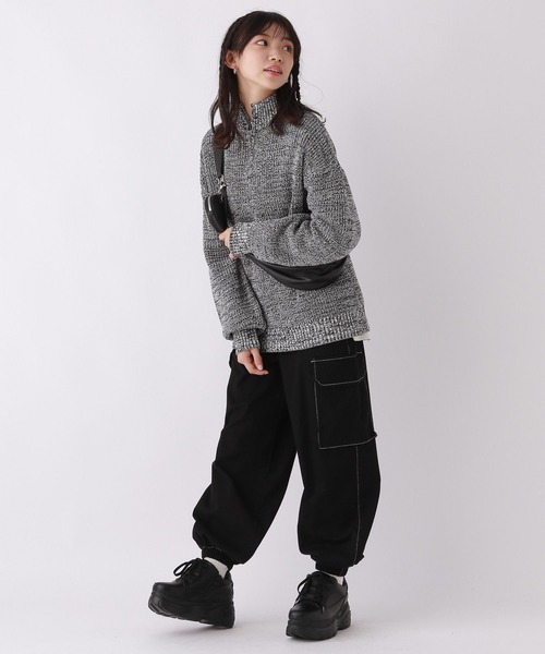 repipi armario（レピピ アルマリオ）の「ハーフZIPルーズニット（ニット/セーター・キッズ・ブラック/グレー系その他/アイボリー・LARGE/SMALL/MEDIUM）」の7枚目の写真