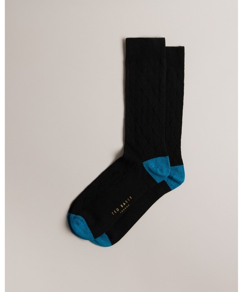 Ted Baker（テッドベーカー）の「SWELTER メンズ ソックス(ジオメトリック)（ソックス/靴下・メンズ・パープル/ブラック・O/S）」の4枚目の写真