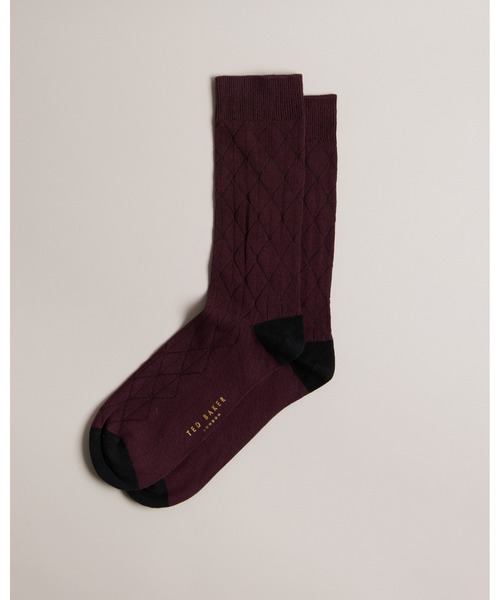 Ted Baker（テッドベーカー）の「SWELTER メンズ ソックス(ジオメトリック)（ソックス/靴下・メンズ・パープル/ブラック・O/S）」の6枚目の写真