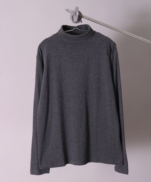 BAYBLO(ベイブロ)の「(MI)【ユニセックス】ブラッシュド スムース タートルネック 長袖 Tシャツ(Tシャツ/カットソー・メンズ・オフホワイト/チャコールグレー×ブラック/杢グレー/ブラック・LARGE/MEDIUM/X-LARGE)」の14枚目の写真