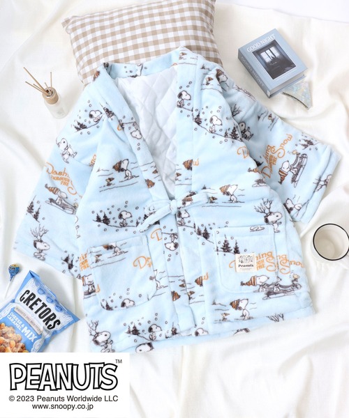 PEANUTS(ピーナッツ)の「PEANUTS(ピーナッツ)スヌーピー ふわもこボアフリース半纏/ちゃんちゃんこ/ガウン/ルームウェア(ガウン ...