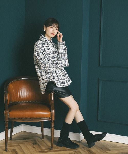 MIEL CRISHUNANT（ミエルクリシュナ）の「マルチウェイCPOジャケット【インナーのベストボアと袖が取り外し可能】（ブルゾン・レディース・ホワイト系その他/チャコールグレー/ブラック・FREE）」の8枚目の写真