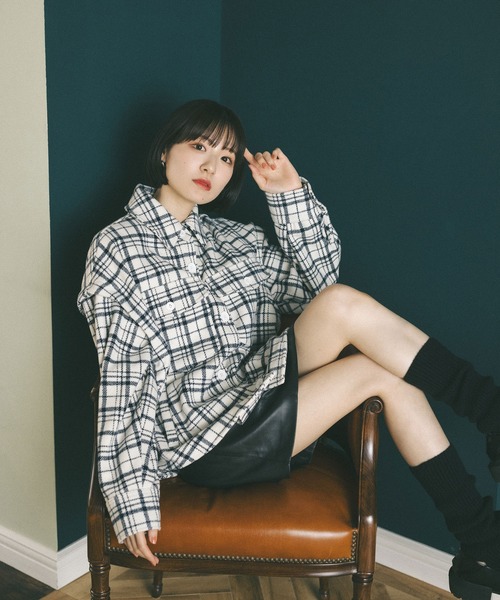 MIEL CRISHUNANT（ミエルクリシュナ）の「マルチウェイCPOジャケット【インナーのベストボアと袖が取り外し可能】（ブルゾン・レディース・ホワイト系その他/チャコールグレー/ブラック・FREE）」の9枚目の写真