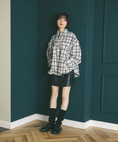 MIEL CRISHUNANT（ミエルクリシュナ）の「マルチウェイCPOジャケット【インナーのベストボアと袖が取り外し可能】（ブルゾン・レディース・ホワイト系その他/チャコールグレー/ブラック・FREE）」の10枚目の写真