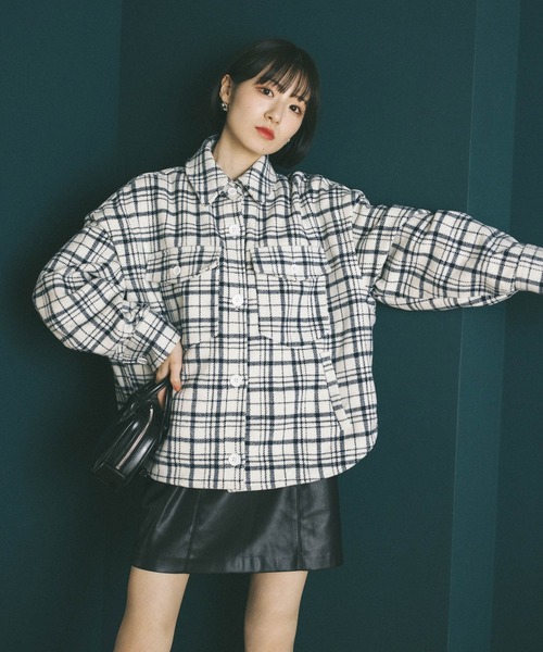 MIEL CRISHUNANT（ミエルクリシュナ）の「マルチウェイCPOジャケット【インナーのベストボアと袖が取り外し可能】（ブルゾン・レディース・ホワイト系その他/チャコールグレー/ブラック・FREE）」の11枚目の写真