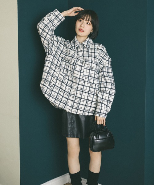 MIEL CRISHUNANT（ミエルクリシュナ）の「マルチウェイCPOジャケット【インナーのベストボアと袖が取り外し可能】（ブルゾン・レディース・ホワイト系その他/チャコールグレー/ブラック・FREE）」の12枚目の写真