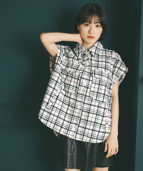 MIEL CRISHUNANT（ミエルクリシュナ）の「マルチウェイCPOジャケット【インナーのベストボアと袖が取り外し可能】（ブルゾン・レディース・ホワイト系その他/チャコールグレー/ブラック・FREE）」の13枚目の写真